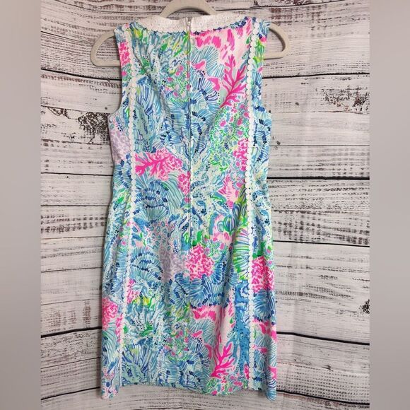 Lilly Pulitzer Dress Womens Size 0 Mila Dobby Stretch Sink Or Swim Shift Mini - Picture 4 of 13